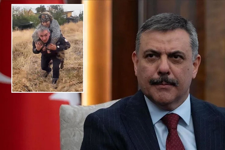 İçişleri Bakanı Çiftçi, yaşlı kadını kurtaran polisi tebrik etti