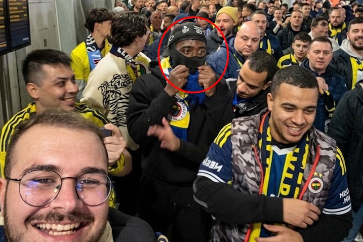 Tanınmamak için kar maskesi taktı ama işe yaramadı! Fenerbahçe maçında sürpriz