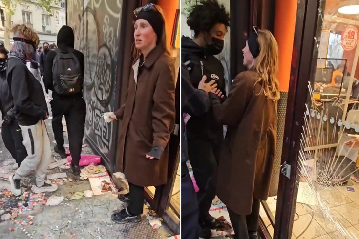 Fransa'da yürek burkan görüntü! Yağmacılara direndi ama dükkanını kurtaramadı