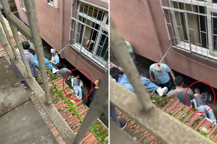 Eve kilitlenen 2 genç kız, sarkıttıkları çarşafla kaçarken 3