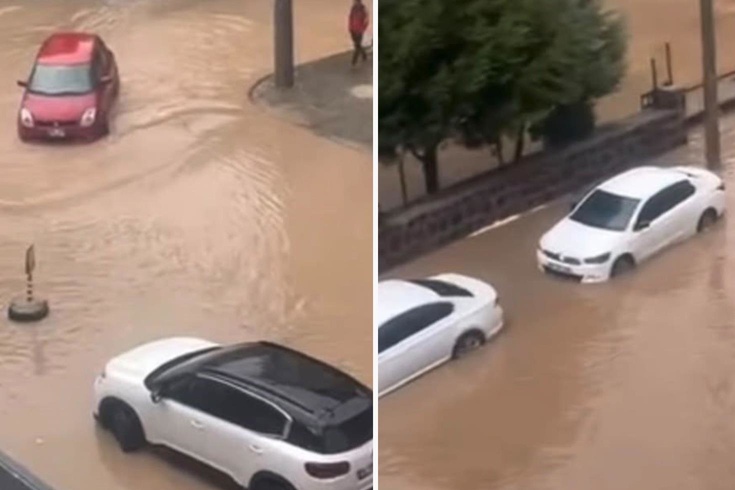 Gaziantep'te sağanak hayatı felç etti, yollar göle döndü