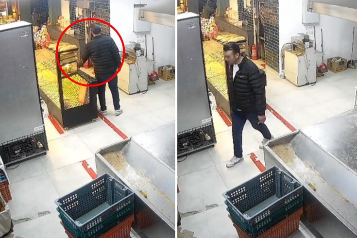 Müşteri gibi girdiği fırından telefonu çalıp kaçtı! Hırsızın rahatlığı kamerada