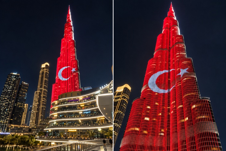 Burj Khalifa’da Türk bayrağı gururu: Ay yıldızımız dünyanın en yüksek binasında