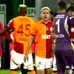 Kerem and Muslera clashed in the middle of the field.