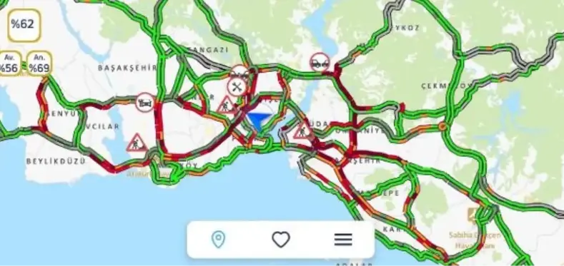 İstanbul'da Yeni Yılın İlk İş Gününde Trafik Yoğunluğu