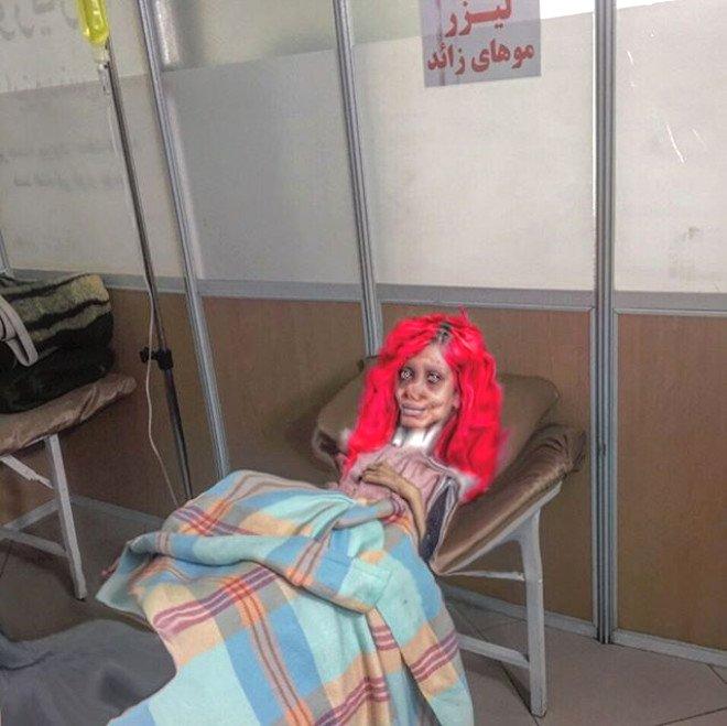 makyaj ve photoshopla kendini korkunc