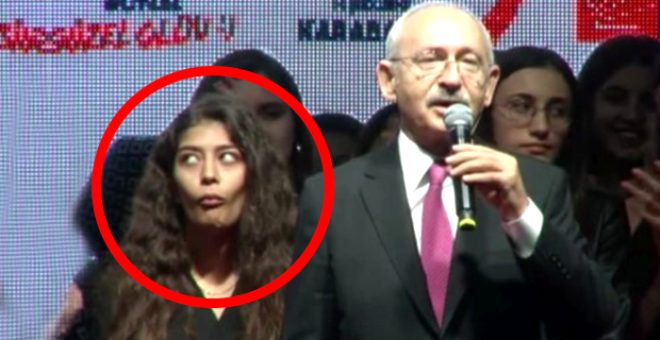 Kılıçdaroğlu'nun arkasında şekilden şekile giren genç kızın kimliği ortaya çıktı! - Resim 1