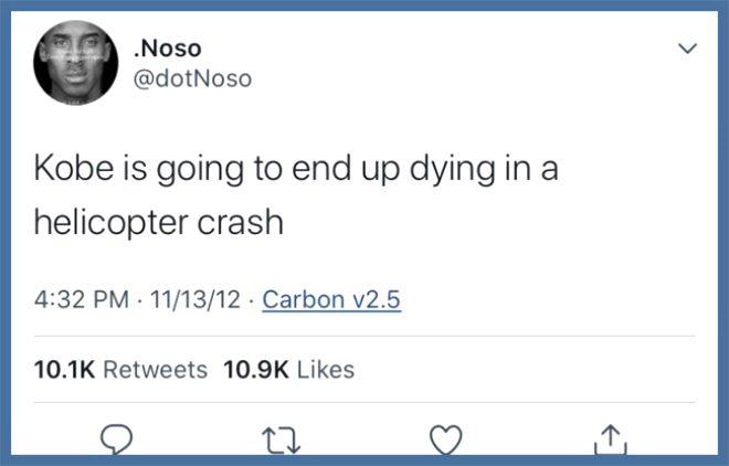 Kobe Bryant'ın helikopter kazasında öleceğini 8 yıl önce yazan Twitter kullanıcısının foyası ortaya çıktı!