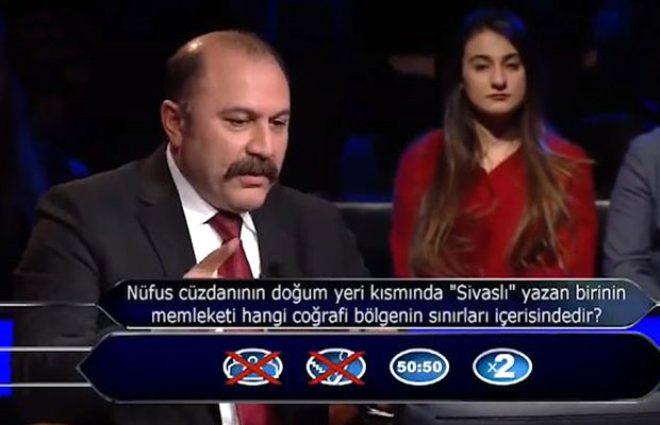 Kim Milyoner Olmak İster'de sorulan 'Sivaslı' sorusu kafaları karıştırdı! İzleyiciler telefona sarıldı.