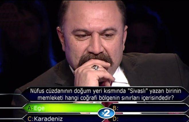 Kim Milyoner Olmak İster'de sorulan 'Sivaslı' sorusu kafaları karıştırdı! İzleyiciler telefona sarıldı.