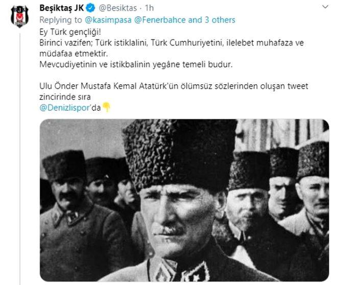 Atamızı böyle andılar! Süper Lig kulüpleri 'Sıra sende' diyerek tweet zinciri oluşturdu