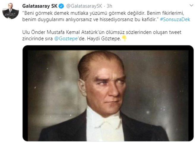 Atamızı böyle andılar! Süper Lig kulüpleri 'Sıra sende' diyerek tweet zinciri oluşturdu