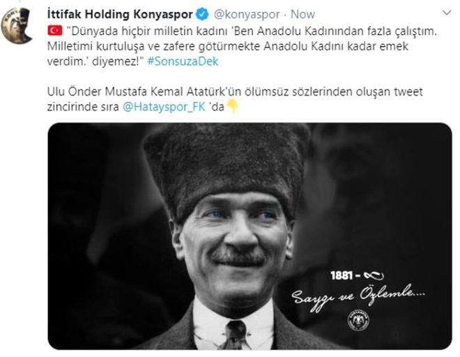 Atamızı böyle andılar! Süper Lig kulüpleri 'Sıra sende' diyerek tweet zinciri oluşturdu