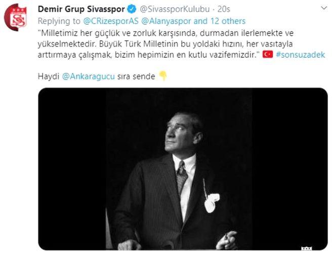 Atamızı böyle andılar! Süper Lig kulüpleri 'Sıra sende' diyerek tweet zinciri oluşturdu