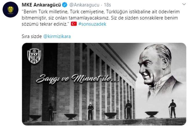 Atamızı böyle andılar! Süper Lig kulüpleri 'Sıra sende' diyerek tweet zinciri oluşturdu