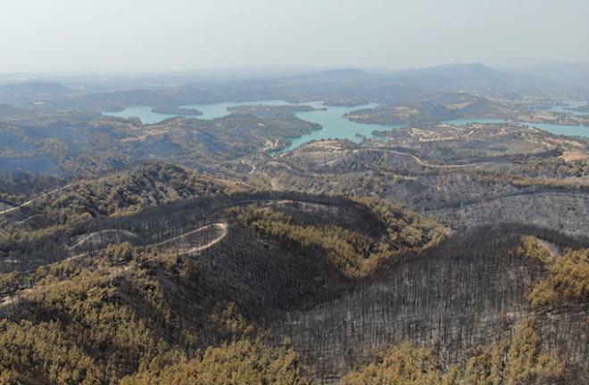 9 gün boyunca yanan Marmaris'ten geriye bu manzaralar kaldı