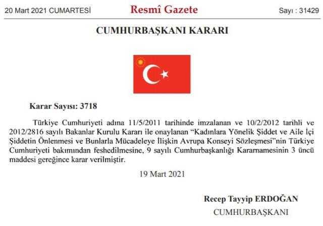 Bir haftasonu kararnamesi klasiği ve istanbul sözleşmesi Bir haftasonu kararnamesi klasiği ve istanbul sözleşmesi