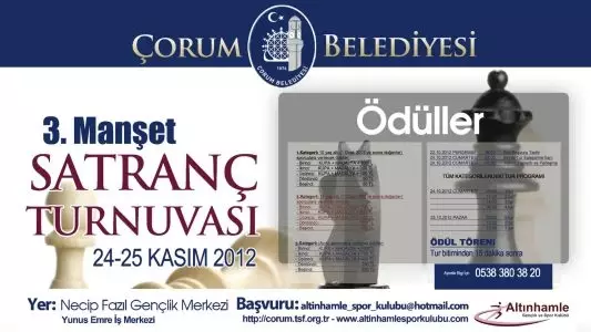 3. Manşet Satranç Turnuvası Başlıyor 3. Manşet Satranç Turnuvası Başlıyor