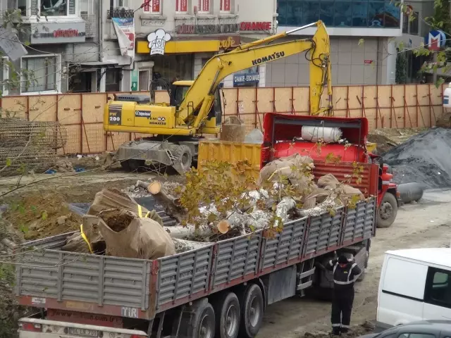 Taksim'deki Ağaçlar Söküldü Taksim'deki Ağaçlar Söküldü
