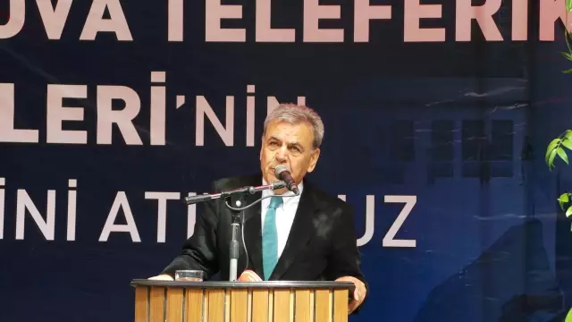 Balçova Teleferik Tesislerinin Temel Atma Törenine Katılan İzmir Büyükşehir Belediye Başkanı Aziz...