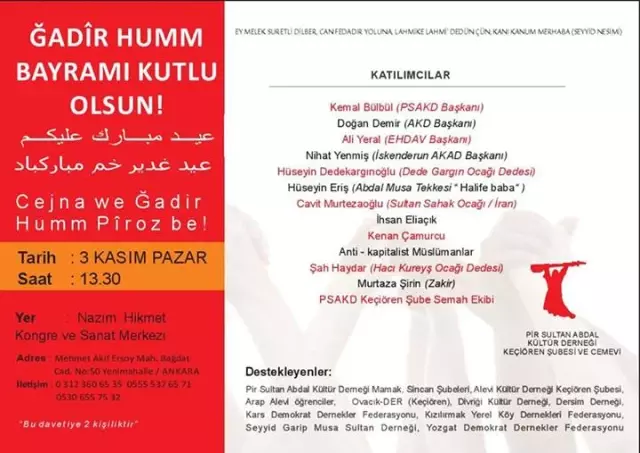 Arap Alevilerinin 'Ğadir Humm Bayramı' Ankara'da Kutlanacak