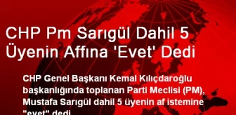 CHP Pm Sarıgül Dahil 5 Üyenin Affına 'Evet' Dedi