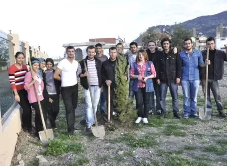 Abana'da Üniversite Öğrencileri 300 Fidan Dikti