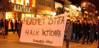 Başbakan'ın Sakarya Ziyareti Öncesinde CHP'lilerden Hükümet İstifa Yürüyüşü