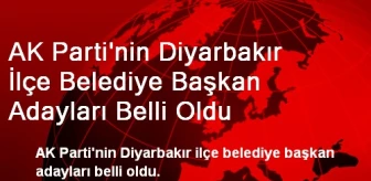 AK Parti'nin Diyarbakır İlçe Adayları Belli Oldu