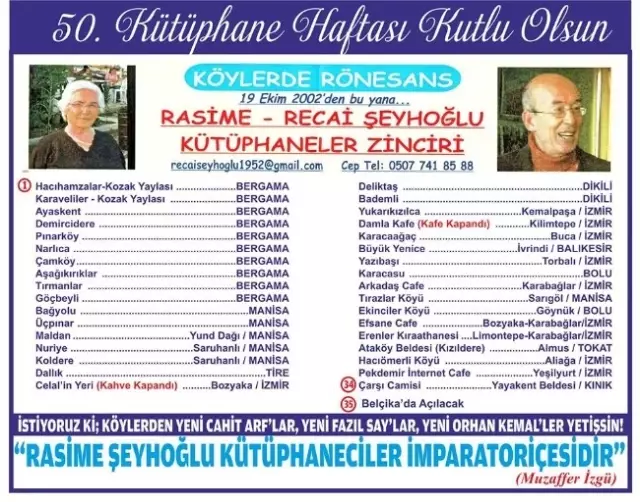Özel Kütüphane Kurucusu Recai Şeyhoğlu'ndan Çağrı! Özel Kütüphane Kurucusu Recai Şeyhoğlu'ndan Çağrı!