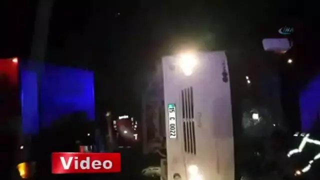 Otobüs Yan Yattı: 25 Yaralı