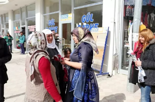 Gürpınarlı Kadınlara Karanfil Dağıtıldı Gürpınarlı Kadınlara Karanfil Dağıtıldı