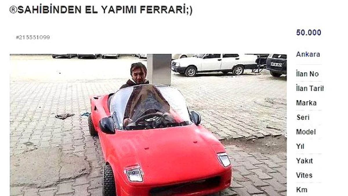 sahibinden satilik yerli ferrari