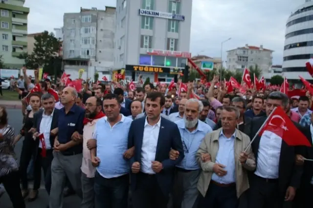 Çerkezköy'de Teröre Tepki Yürüyüşü Çerkezköy'de Teröre Tepki Yürüyüşü