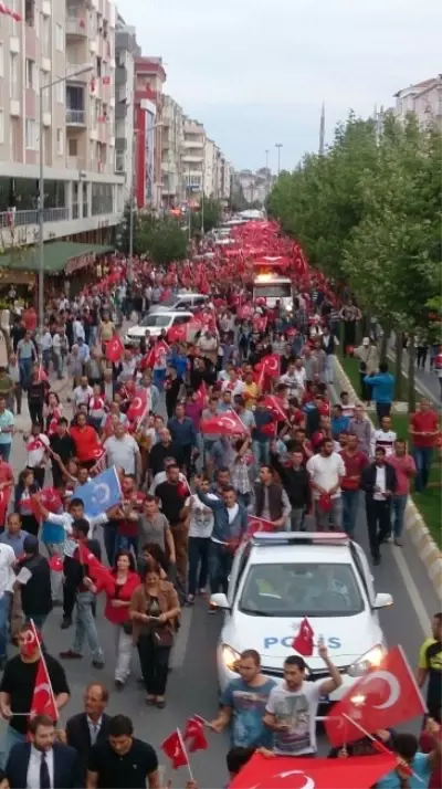 Çerkezköy'de Teröre Tepki Yürüyüşü Çerkezköy'de Teröre Tepki Yürüyüşü