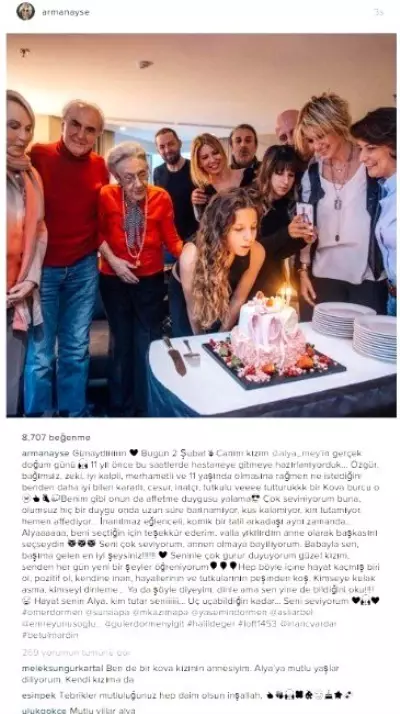 ayse arman dan kizina duygu dolu mesaj