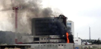 Keşan'da Hastane İnşaatında Yangın