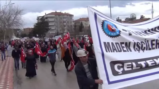 Maden İşçileri Suluova Merkezine Kadar Yürüdü