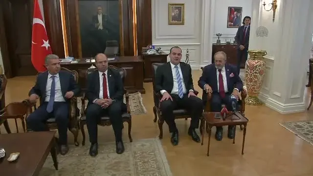 TBMM Başkanı Kahraman, İçişleri Bakanı Ala'yı Ziyaret Etti (3)