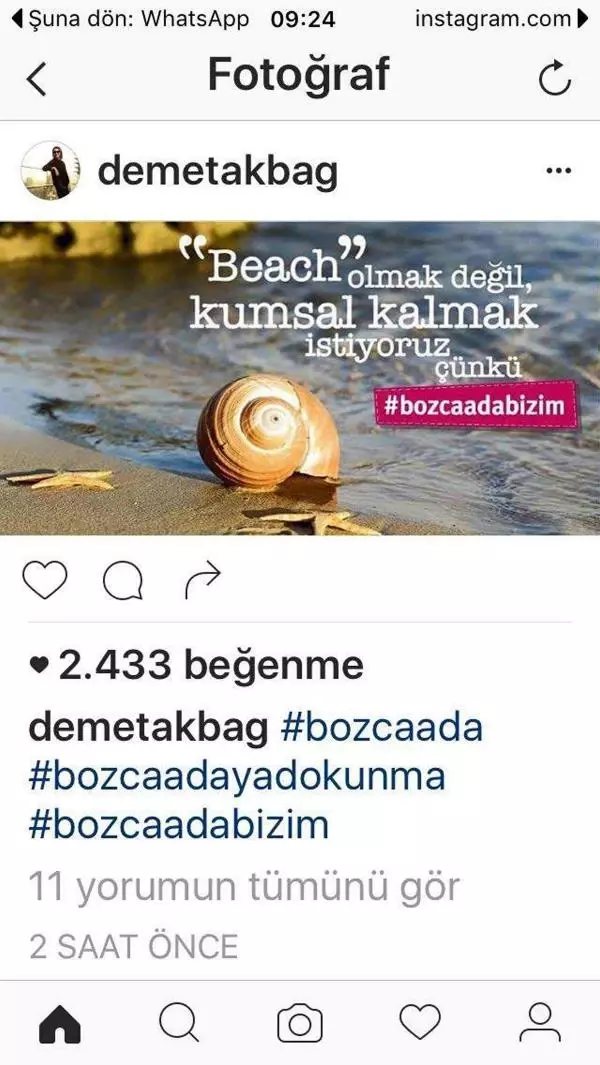 Bozcaada'nın Bakir Koyları İçin Twitter Kampanyası İlgi Gördü Bozcaada'nın Bakir Koyları İçin Twitter Kampanyası İlgi Gördü