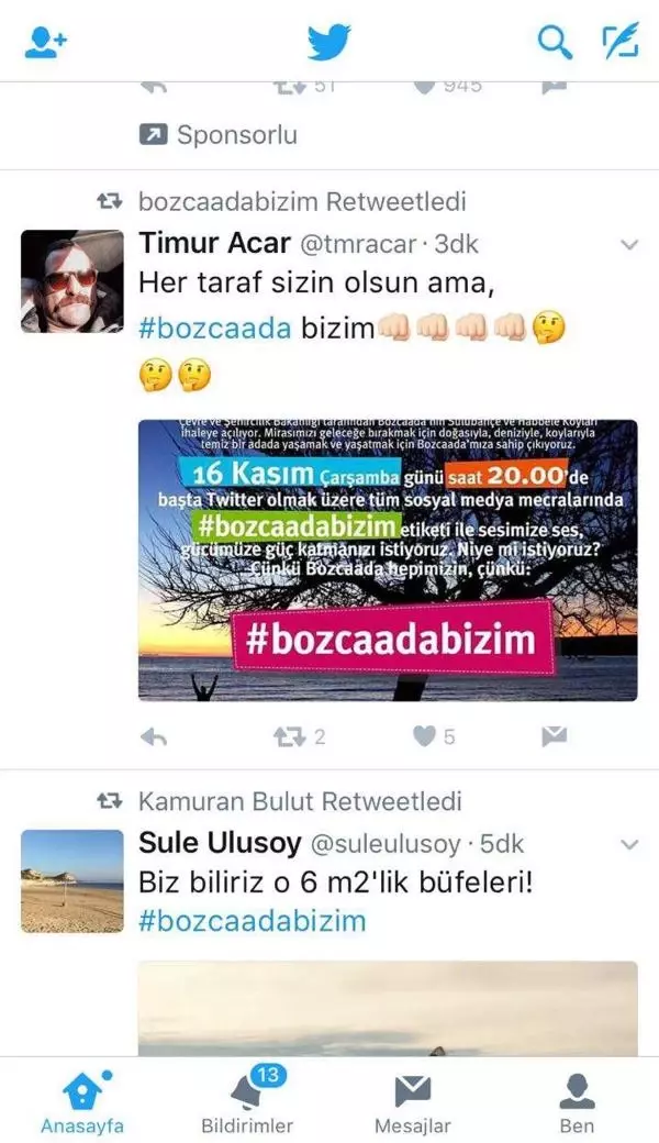 Bozcaada'nın Bakir Koyları İçin Twitter Kampanyası İlgi Gördü Bozcaada'nın Bakir Koyları İçin Twitter Kampanyası İlgi Gördü