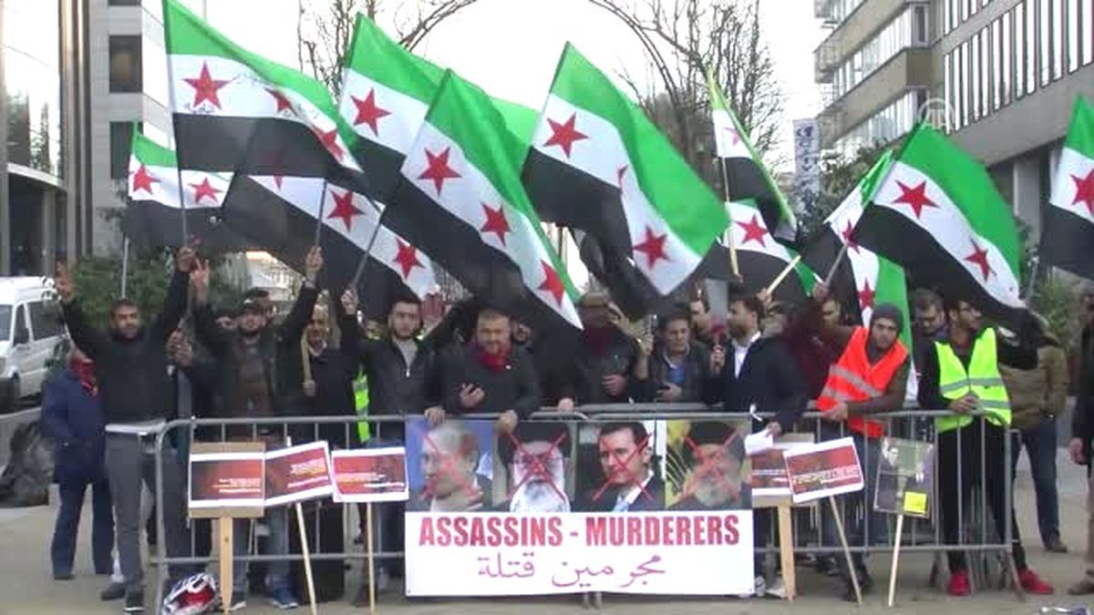 Brüksel'de Halep Protestosu