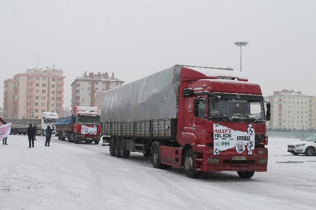 Konya'dan Halep'e 60 Yardım Tırı Yola Çıktı