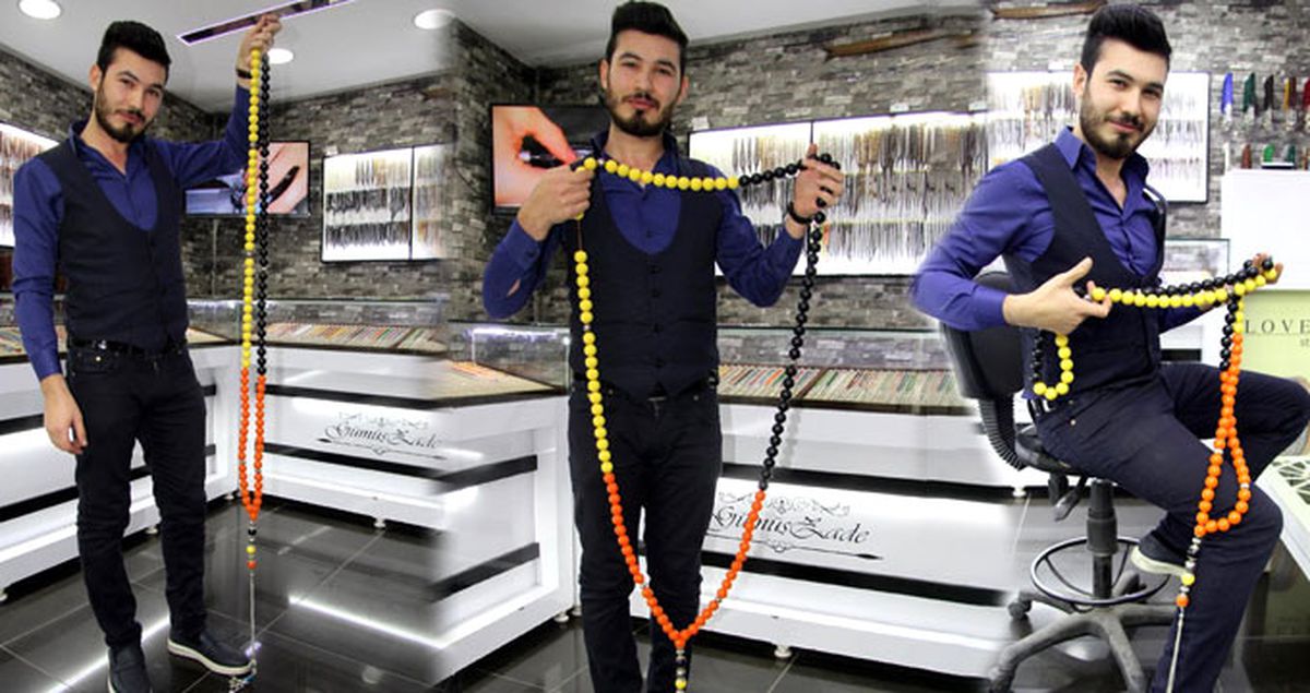 Görenler Şaşkın! 1.5 Metrelik Yılbaşı Hediyesi Kehribar Tesbih