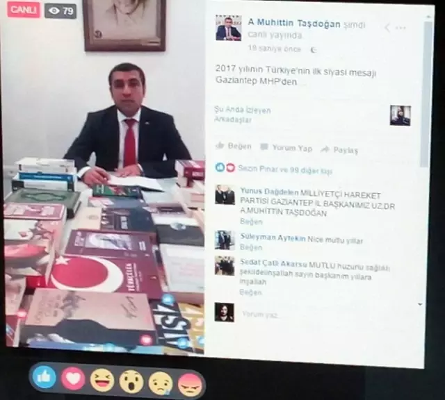 MHP Gaziantep İl Başkanı Yeni Yıla Takipçilerine Canlı Yayında Mesaj Vererek Girdi MHP Gaziantep İl Başkanı Yeni Yıla Takipçilerine Canlı Yayında Mesaj Vererek Girdi