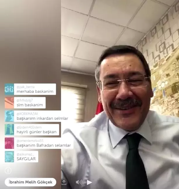 Başkan Gökçek, Periscope'ta