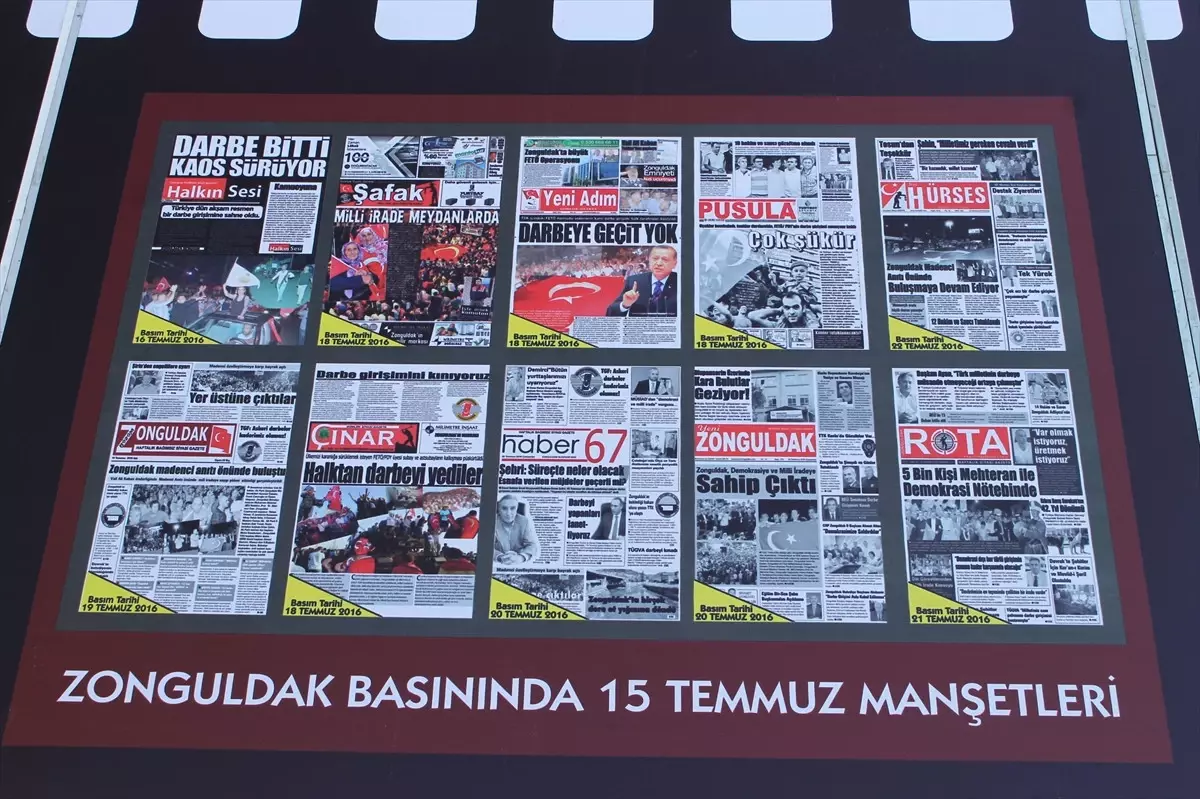 Zonguldak Basınında 15 Temmuz Manşetleri' Panosu