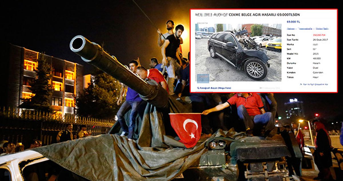 15 Temmuz'da Tankın Ezdiği Araç Satışa Çıktı! Sosyal Medya Sallandı