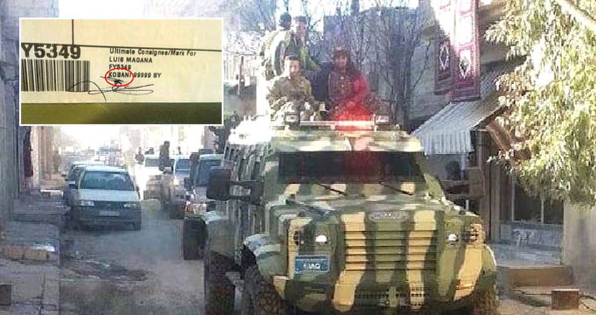 ABD'nin PYD'ye Gönderdiği Zırhlı Araçlardaki Borkod'da 'Kobani' Yazıldı