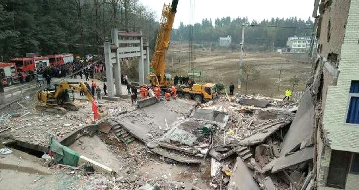 Çin'de Beş Katlı Üç Bina Çöktü, Enkaz Altında Çok Sayıda Yaralı Var